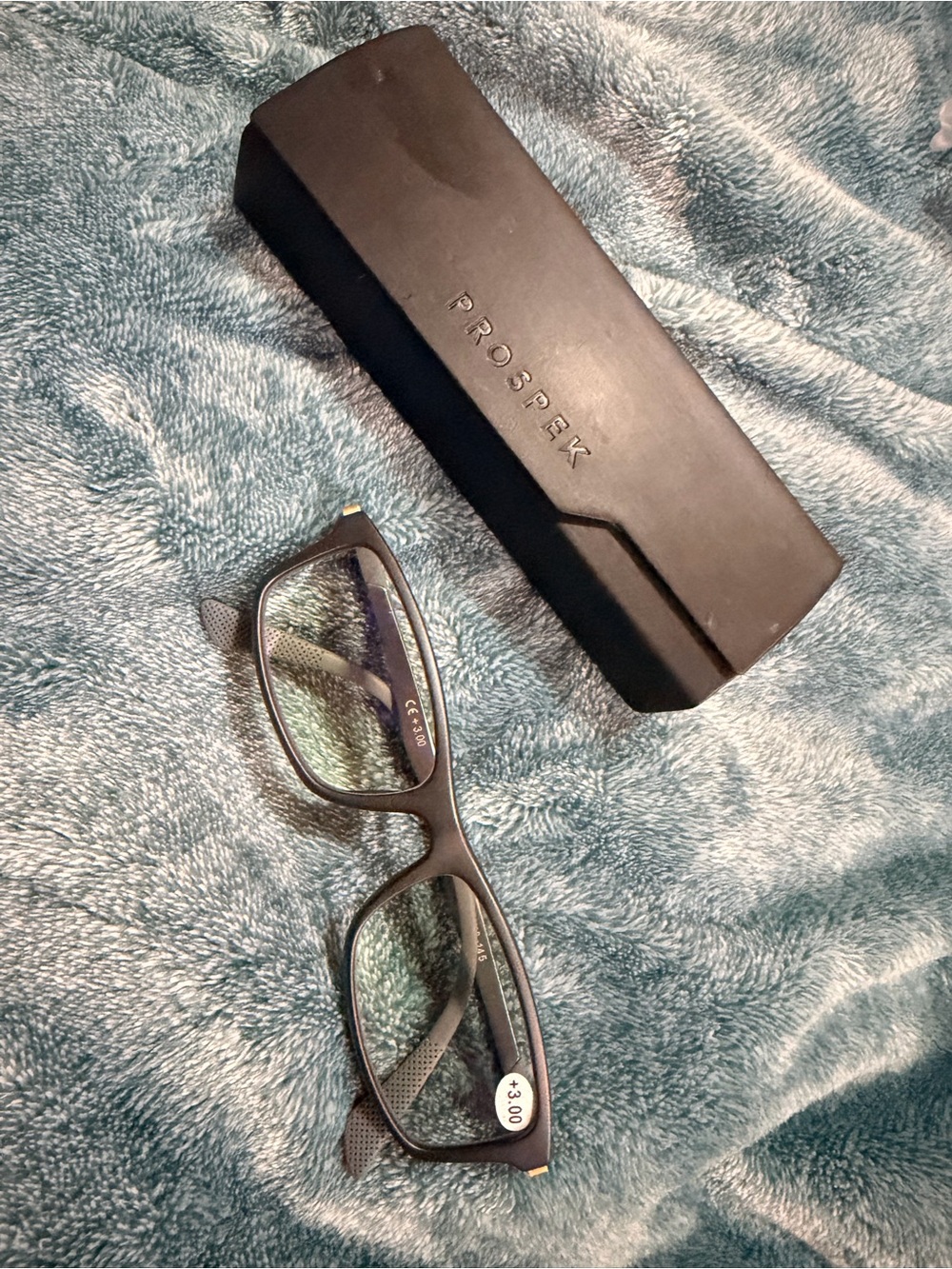 Prospek Black Blue Light Blocking Reading Glasses +3.00